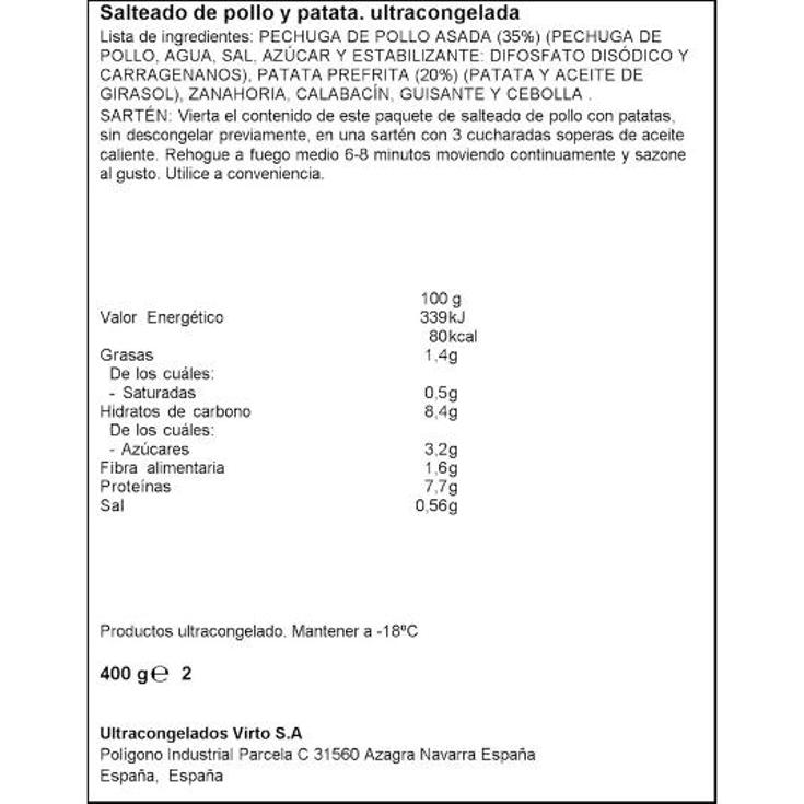 SALTEADO DE VERDURAS Y POLLO SPAR BOLSA 450 GR