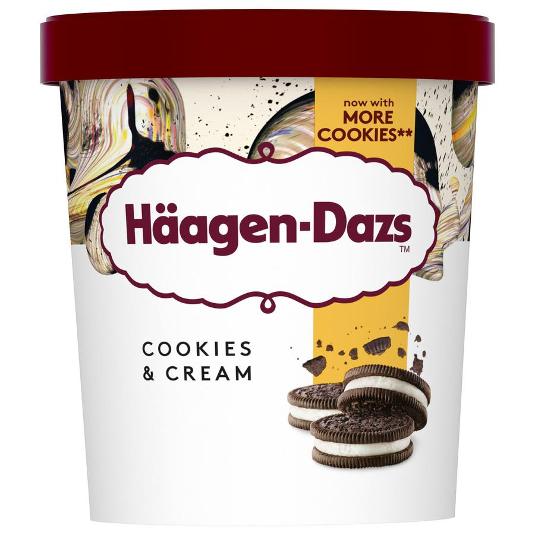 HELADO CREMA CON GALLETA COOKIE HAAGEN DAZS PINT 386 GR