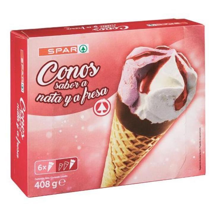 HELADO CONO NATA FRESA X6 SPAR PACK 415 GR