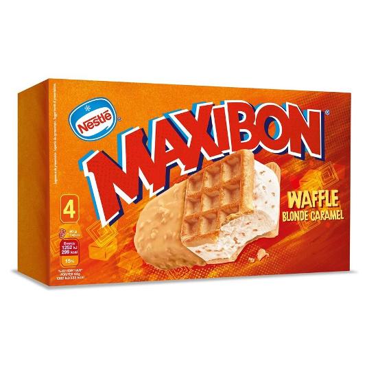 HELADO SANDWICH WAFFLE X4 MAXIBON PACK 360 GR