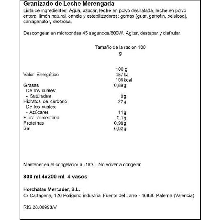 LECHE MERENGADA GRANIZADA MERCADER PACKX4 800 GR