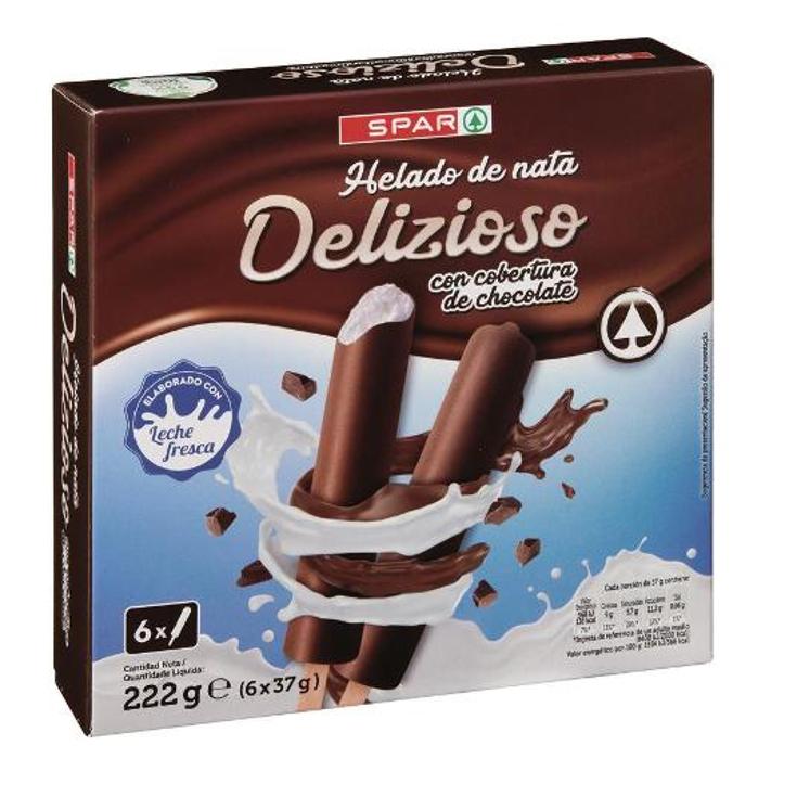 HELADO BOMBON TUBO NAT-CHOC X6 SPAR PACK 222 GR