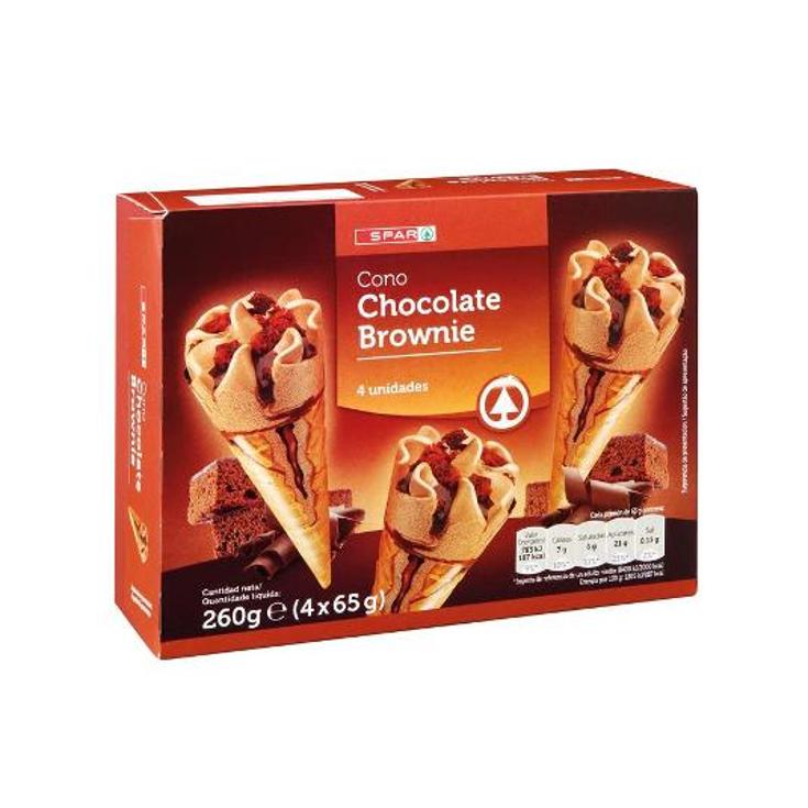 HELADO CONO CHOCOL BROWNIE X4 SPAR PACK 260 GR