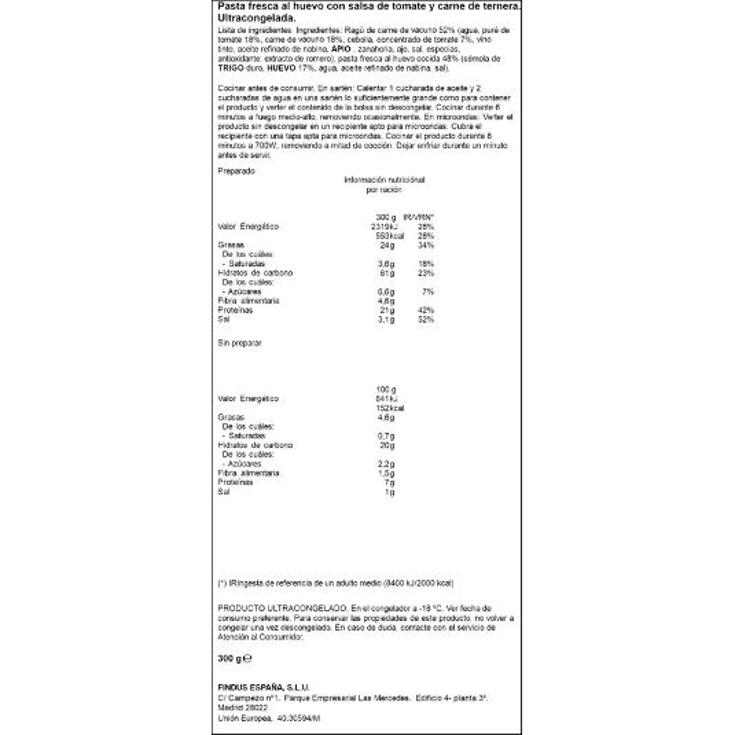 PAPPARDELLE AL RAGU FINDUS BOLSA 300 GR