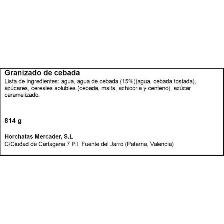 AGUA CEBADA GRANIZADO X4 MERCADER PACK 814 GR