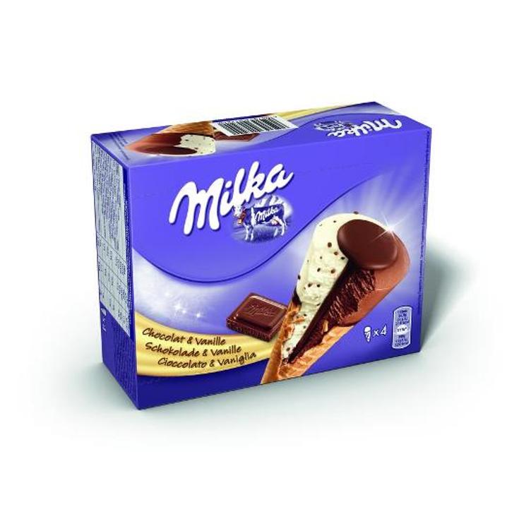 HELADO CONO VAINILLA CHOCO X4 MILKA PACK 270 GR