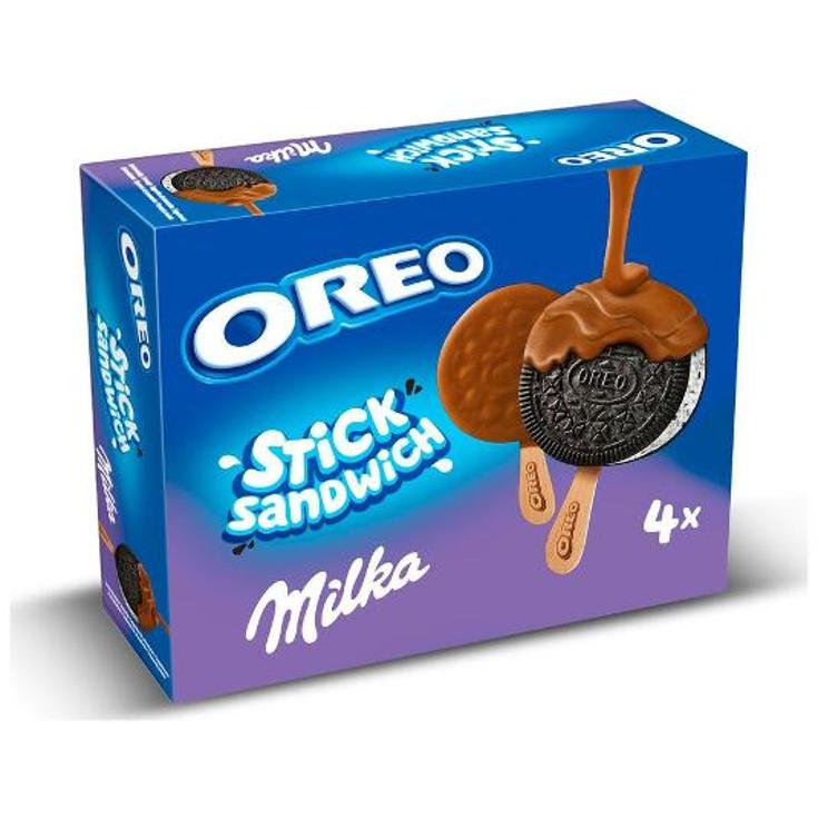 HELADO STICK SANDWICH MILKA X4 OREO CAJA 204 GR