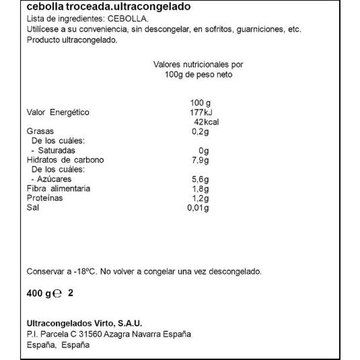 CEBOLLA TROCEADA ARTIQ BOLSA 400 GR