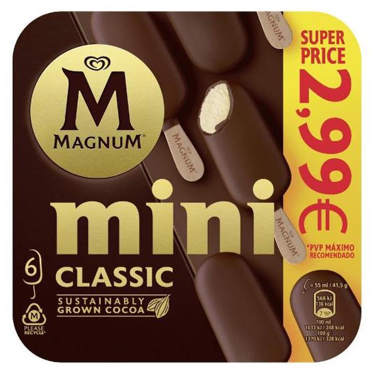 HELADO BOMBON MINI CLASSIC X6 MAGNUM ESTCH 330 ML