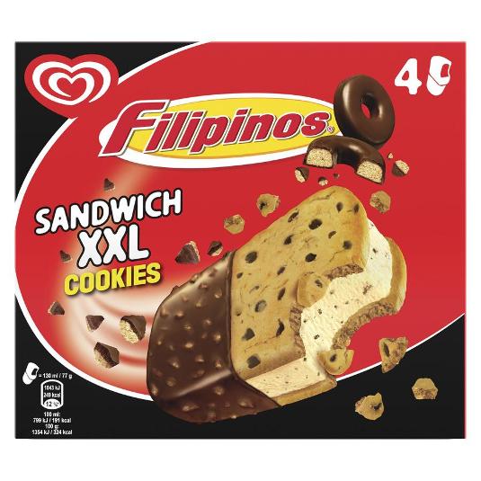 HELADO SANDWICH FILIP.NEGROS X4 FRIGO ESTCH 308 GR