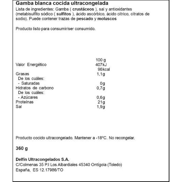 GAMBA BLANCA COCIDA 50/60 DELFIN CAJA 360 GR