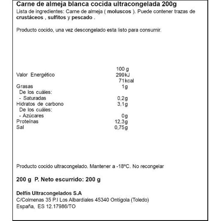 CARNE ALMEJA DELFIN ESTCH 200 GR