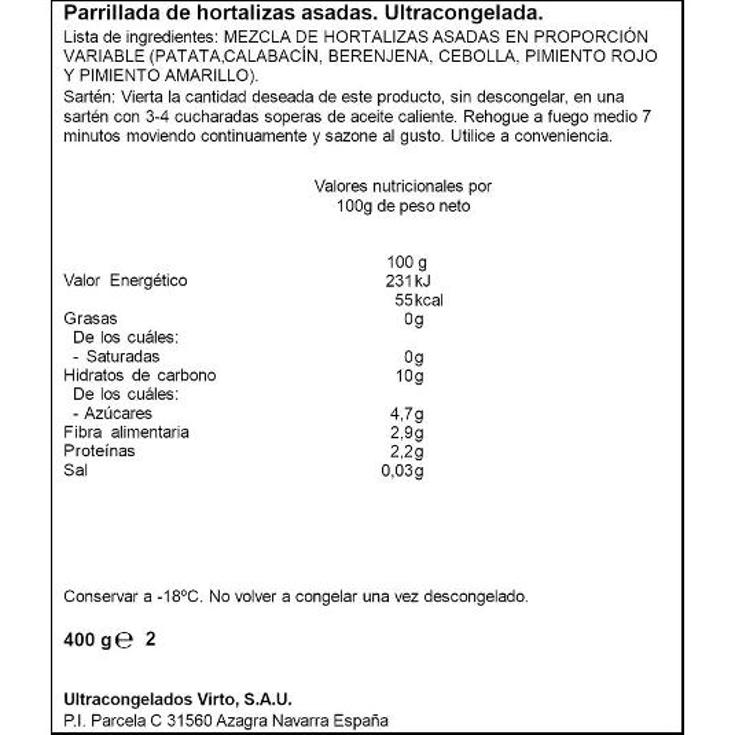 PARRILLADA VERDURAS ARTIQ BOLSA 400 GR