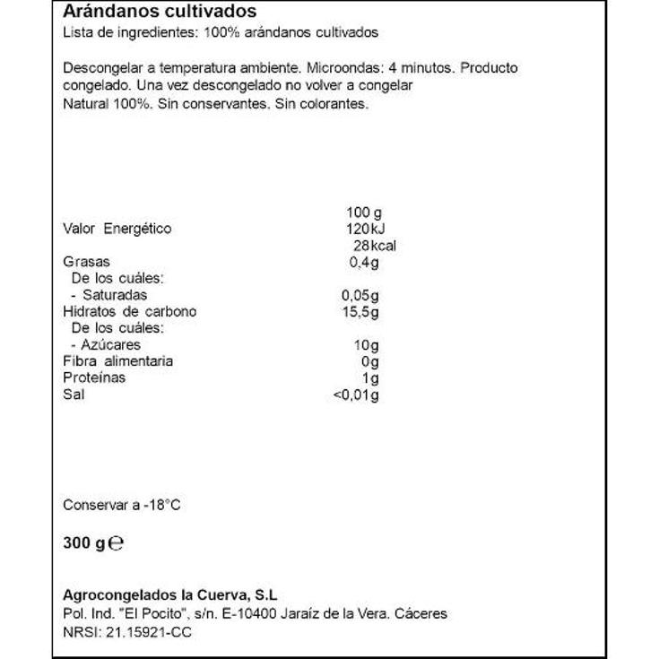 ARANDANOS CONGELADOS LA CUERVA BOLSA 300 GR
