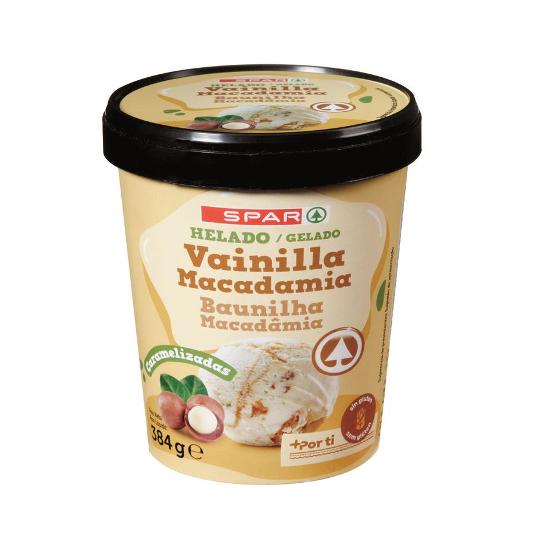 HELADO TARRINA VAINILLA MACADAM SPAR PINT 384 GR