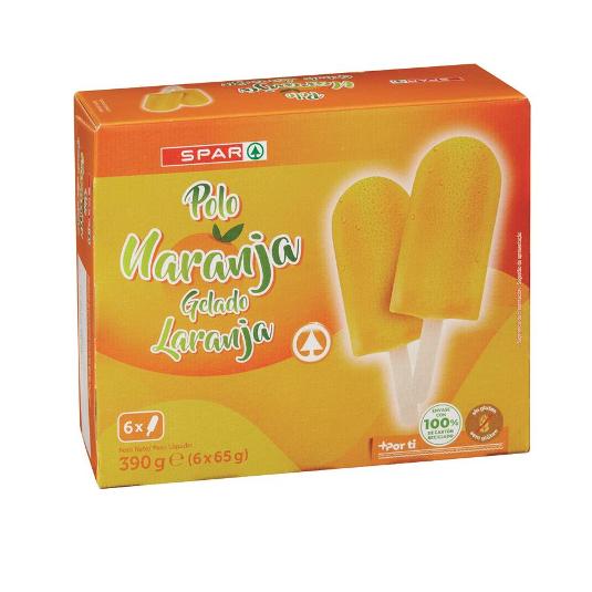 HELADO NARANJA X6 SPAR ESTCH 390 GR