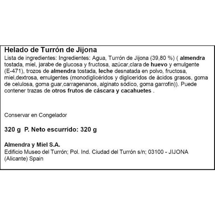 HELADO TARRINA TURRON JIJONA 1880 TRRNA 320 GR
