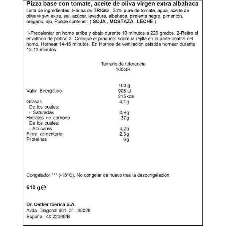 BASE PIZZA SALSA TOMATE X2 DR.OETKER ESTCH 610 GR