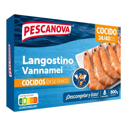 LANGOSTINO COCIDO 24/40 PESCANOVA ESTCH 800 GR