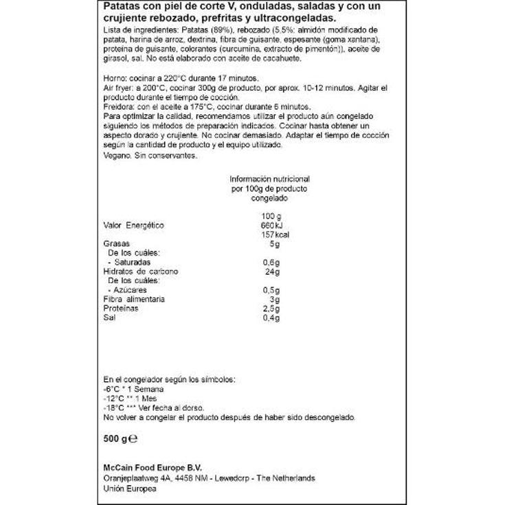 PATATAS CHEF GOURMET MCCAIN BOLSA 500 GR