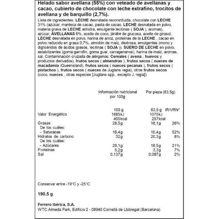 HELADO BOMBON CLASSIC X3 FERRERO CAJA 190 GR