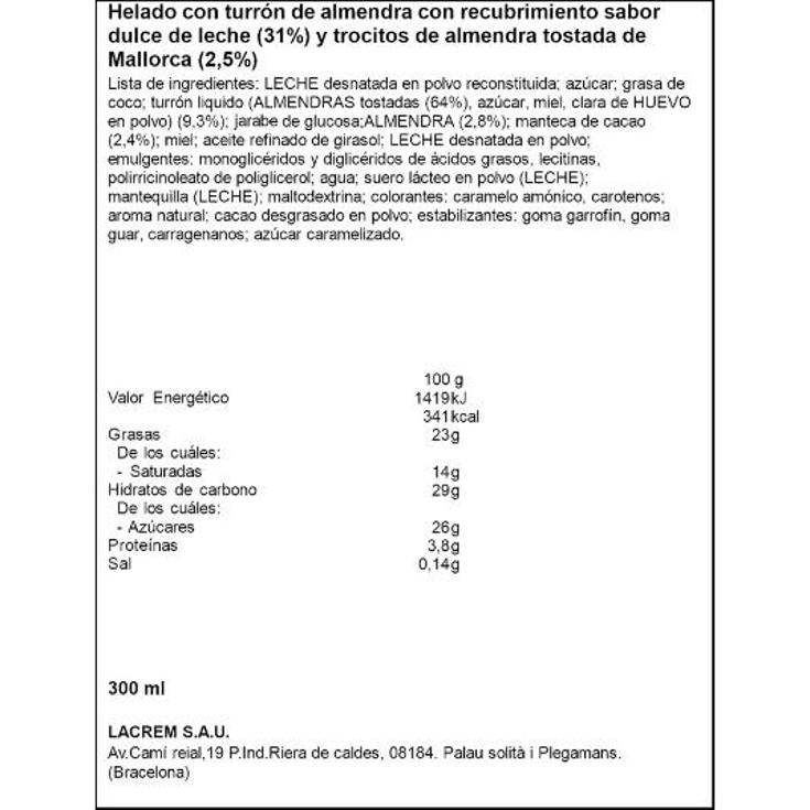 HELADO BOMBON TURRON X3 MENORQUINA CAJA 200 GR