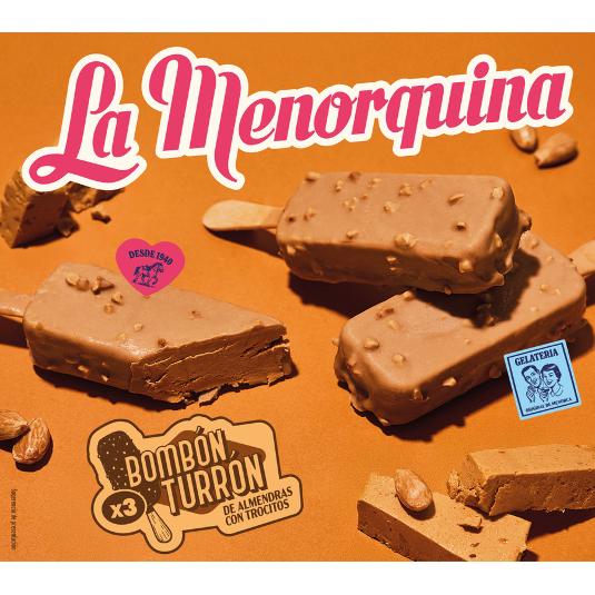 HELADO BOMBON TURRON X3 MENORQUINA CAJA 200 GR