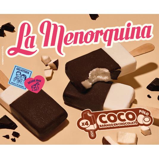 HELADO POLO COCO X4 MENORQUINA CAJA 350 GR