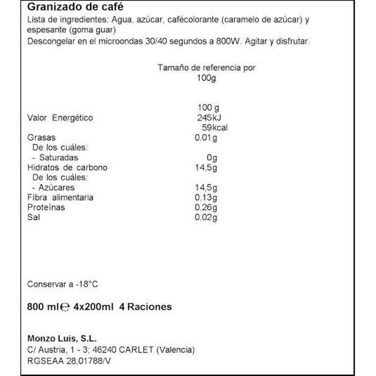 GRANIZADO CAFE X4 DLICIOS PACK 796 GR