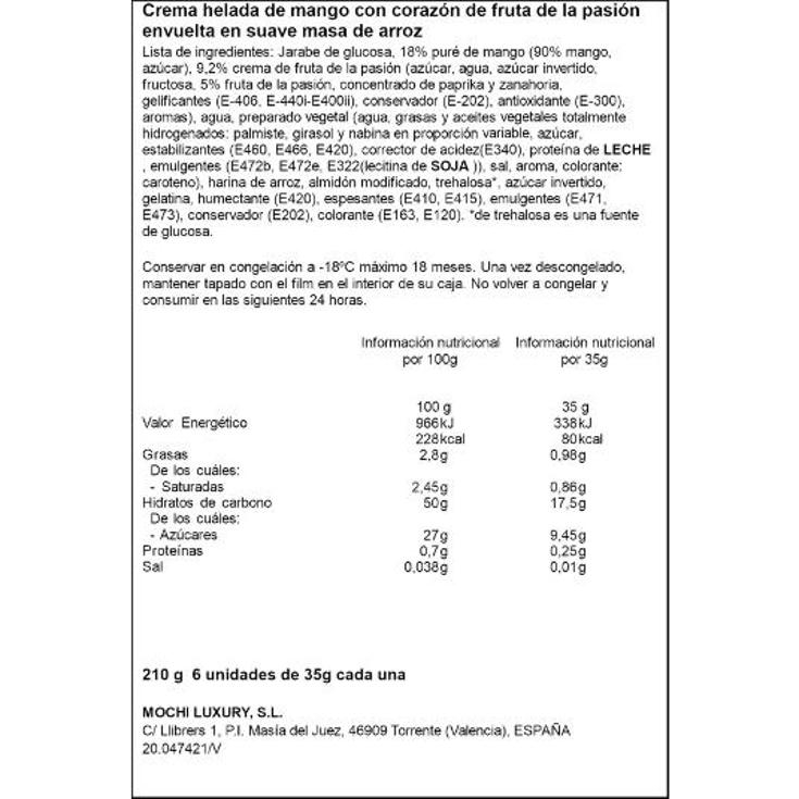 HELADO MOCHI FRUTA PASION X6 NOKU ESTCH 210 GR