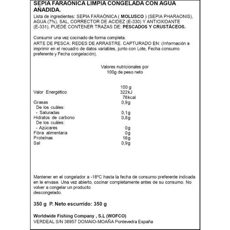 SEPIA FARAONICA ENTERA ARTIQ BDJA 350 GR