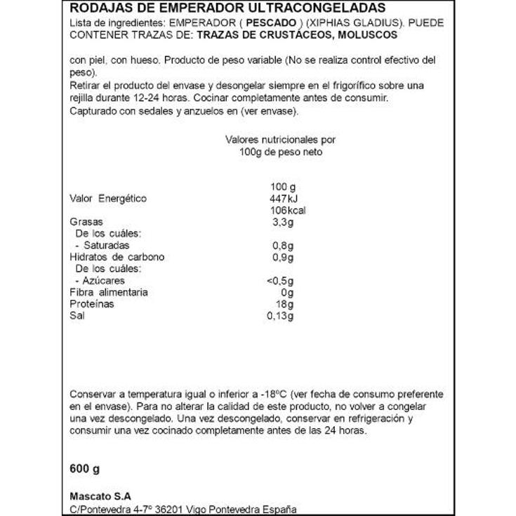 EMPERADOR RODAJAS ARTIQ BOLSA 600 GR