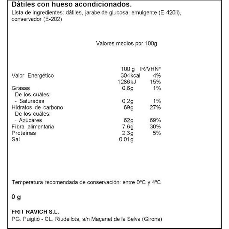 DATILES BANDEJA 200 GR BADJ. 200 GR