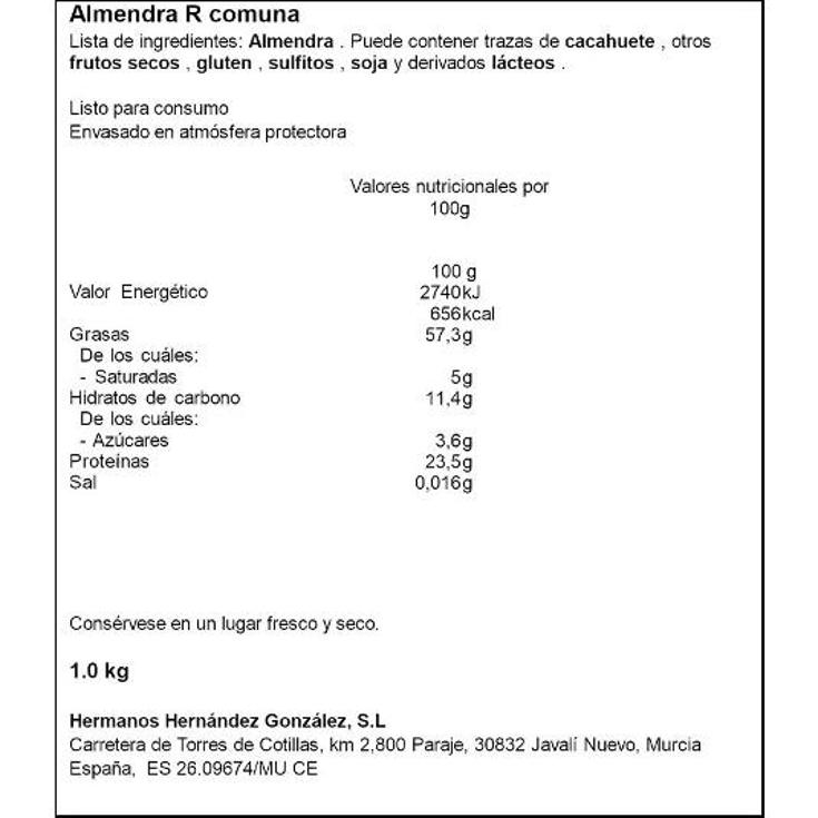 ALMENDRA REPELADA 1KG BOLSA UNID. UD