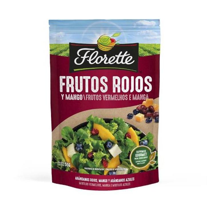 FRUTOS ROJOS Y MANGOS DESHIDRAT FLORETTE BOLSA 55 GR