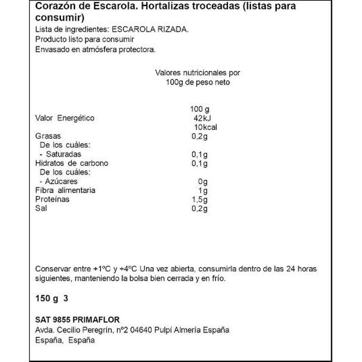 CORAZON ESCAROLA SPAR BOLSA 150 GR
