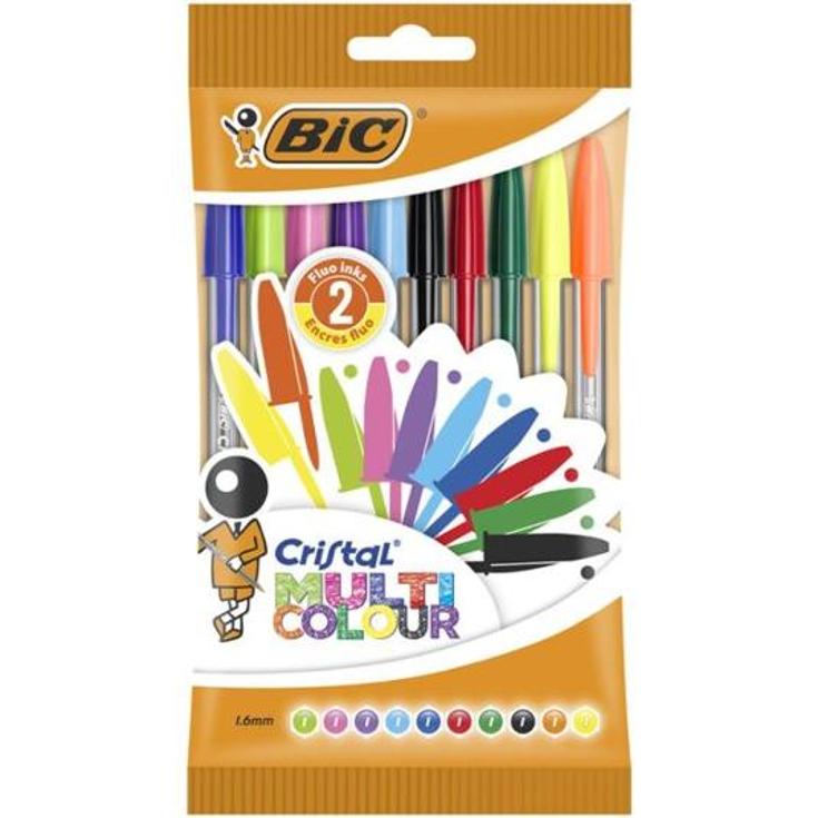 BOLIGRAFOS CRISTAL MULTICOLOR BIC BLIST 10 UD