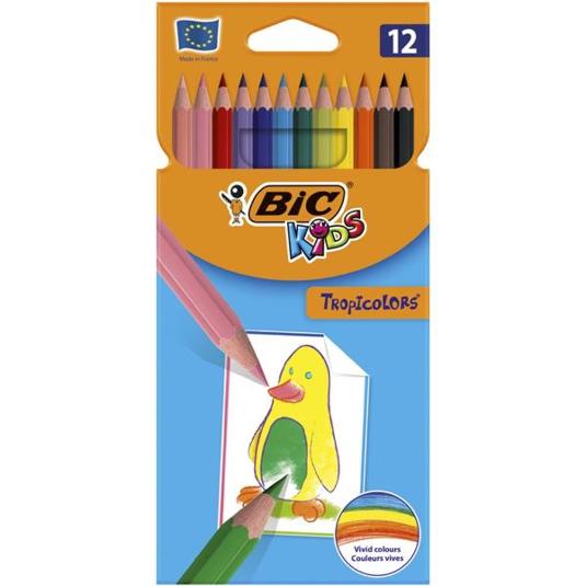 LAPICES DE COLORES TROPICOLORS BIC BLIST 12 UD
