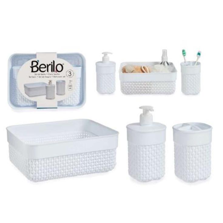 SET 3 PZS.BAÑO 500 ML BLANCO BERILO UNIDAD