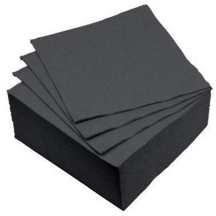 SERVILLETAS NEGRAS 38X38 PQTE 40 UD
