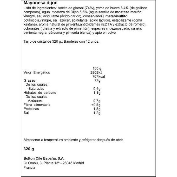 MAYONESA DIJON MAILLE TARRO 320 GR