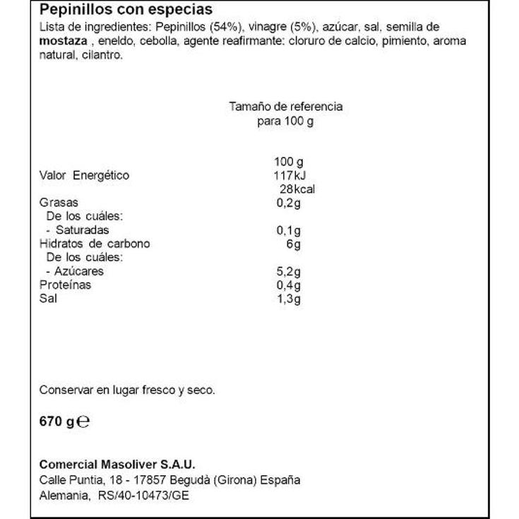 PEPINILLO ESPECIA APPEL FRASCO 670 GR