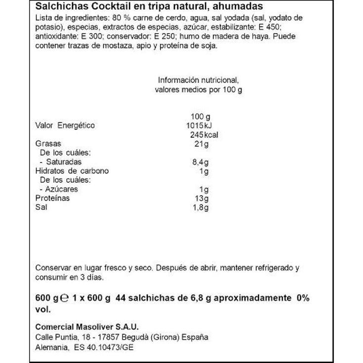 SALCHICHA COCKTAIL KONECKE TARRO 600 GR
