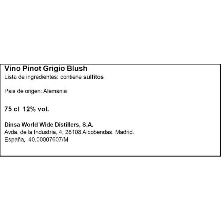 VINO PINOT GRIGIO BLUSH KAFER BTLLA 75 CL