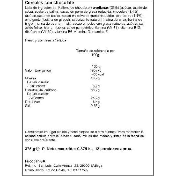 CEREALES SQUARES CHOCOLATE MORNFLAKE CAJA 375 GR