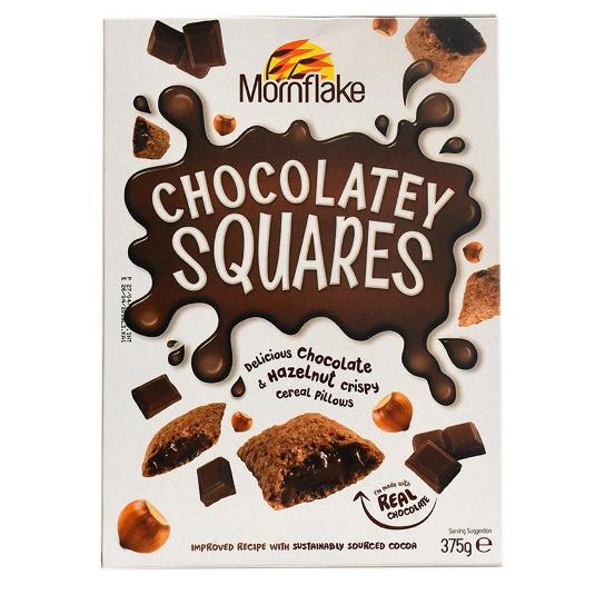 CEREALES SQUARES CHOCOLATE MORNFLAKE CAJA 375 GR