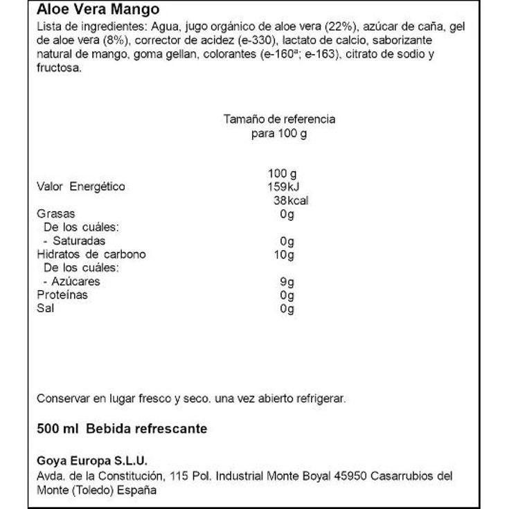 BEBIDA ALOE VERA MANGO GOYA BTLLA 500 ML