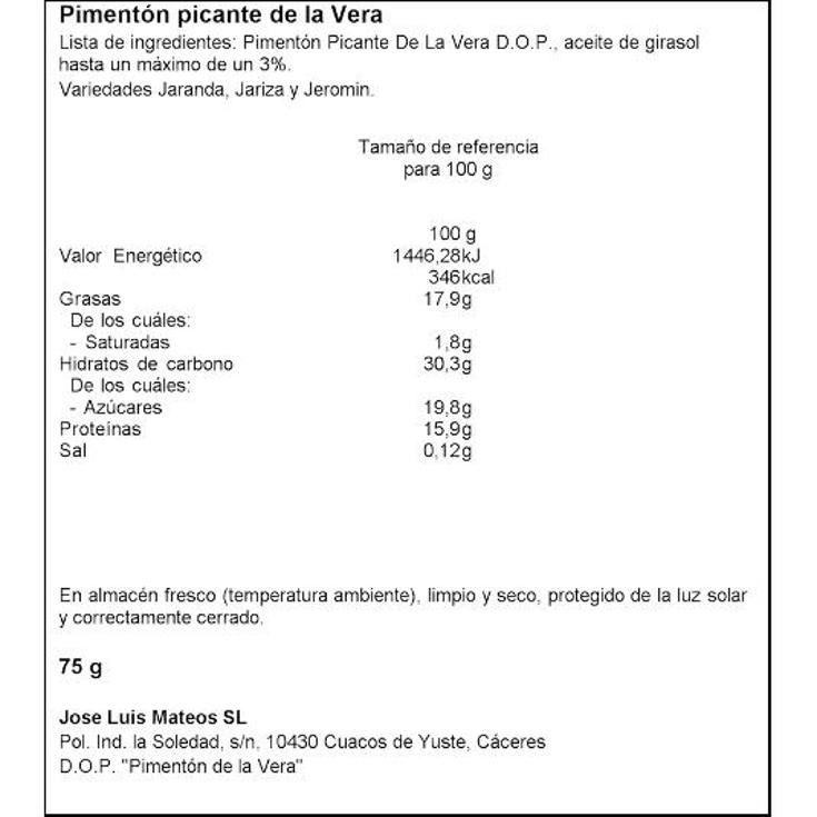 PIMENTON DE LA VERA PICANTE 75G BEN-HUR LATA