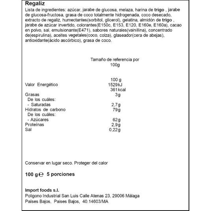 CARAMELOS LICORICE ALLSORTS VENCO BOLSA 120 GR