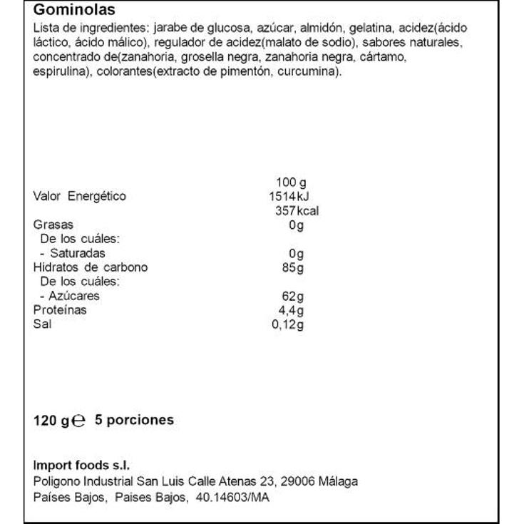 GOMINOLAS WINEGUMS SWEET SOUR RED BAND BOLSA 120 GR